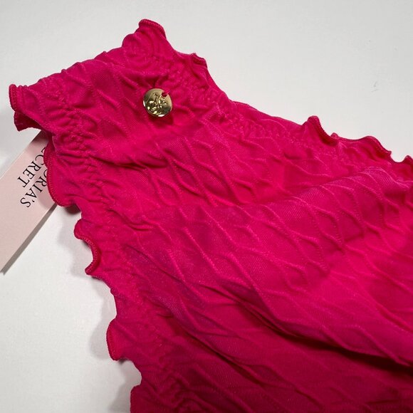 Victoria Secret Small S Bikini Bottom Ruffle Cheeky Ruched Back Textured Pink - Picture 3 of 6